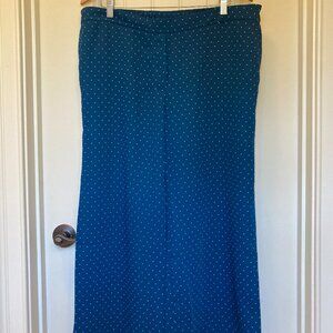 J. Jill Wearever Navy Polka Dot Wide-Leg Pants, Women’s XL